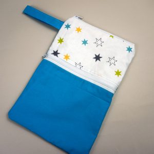 Wetbag– dupli- nepromočiva torbica za uloške->Plavi sa zvjezdicama