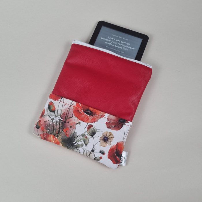 Futrola- torbica za čitače e-knjiga-Crveni makovi