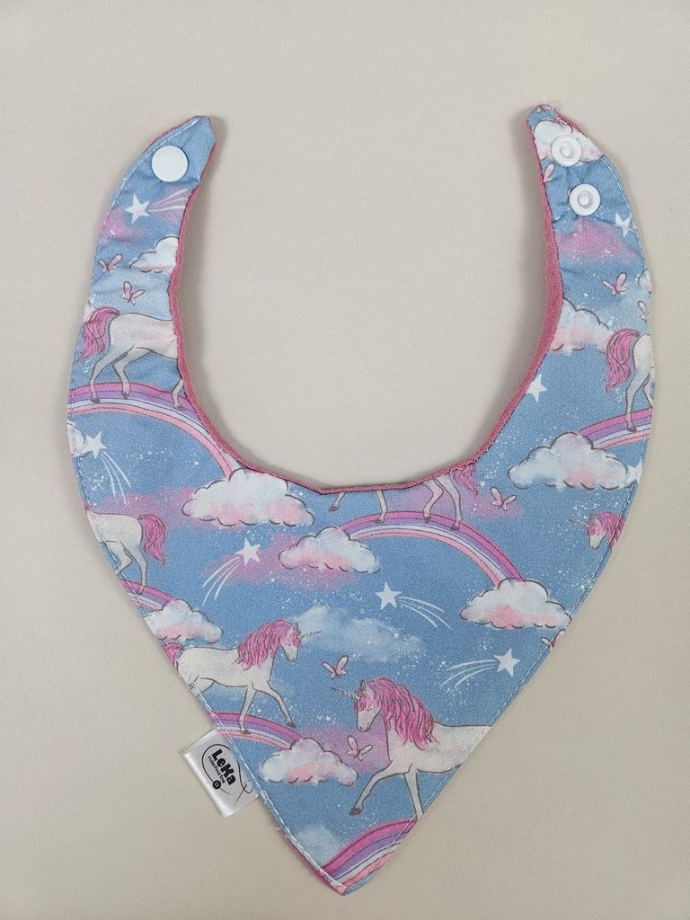 Dvostrani nepropusni slinček- Jednorozi i muslin - Slika 3