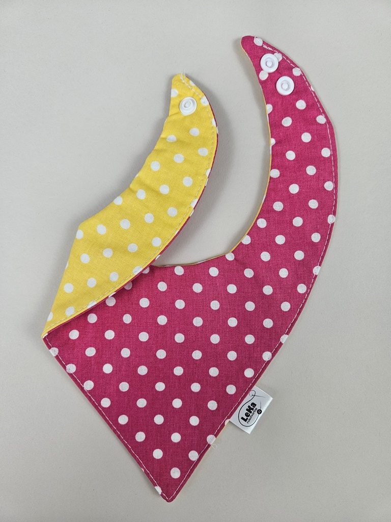 Dvostrani nepropusni slinček-Roze i žute točkice