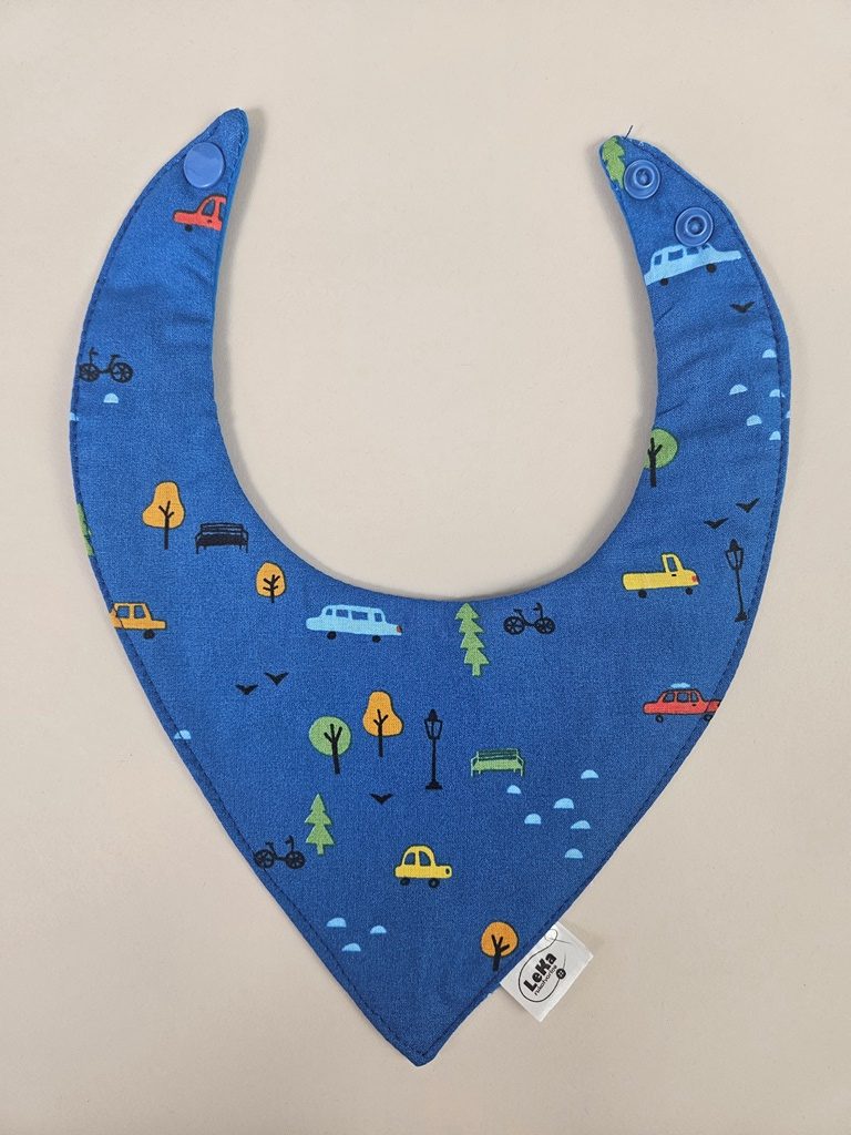 Dvostrani nepropusni slinček- Autići i plavo - Slika 3