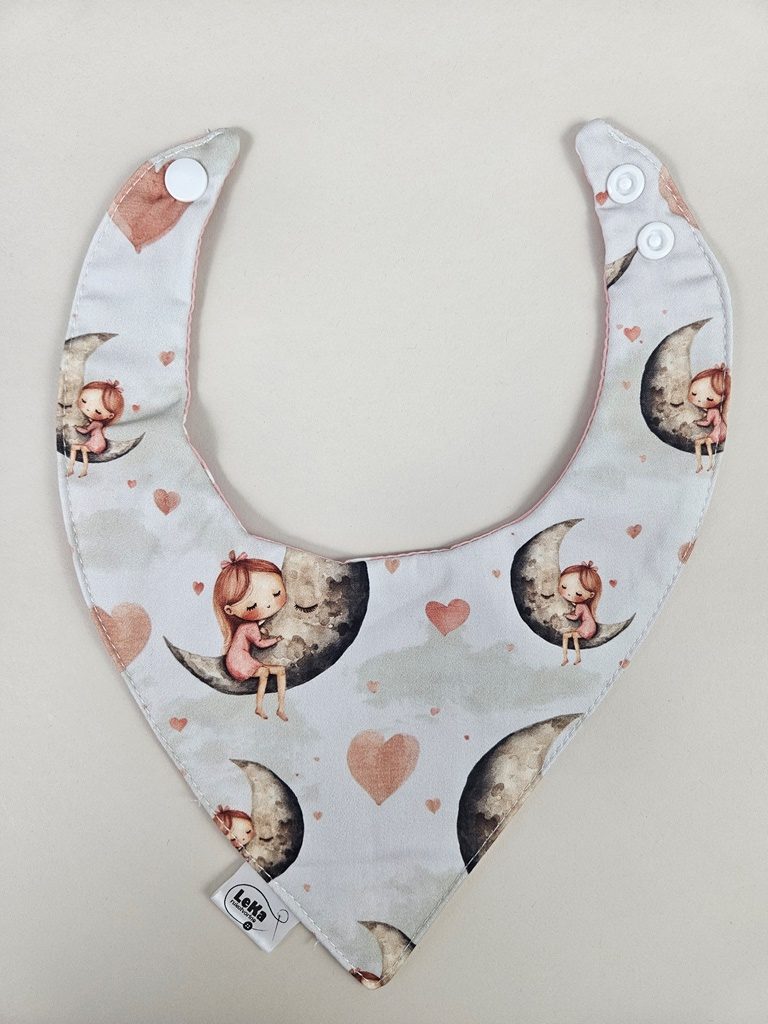 Dvostrani nepropusni slinček-djevojčica s mjesecom - Slika 3